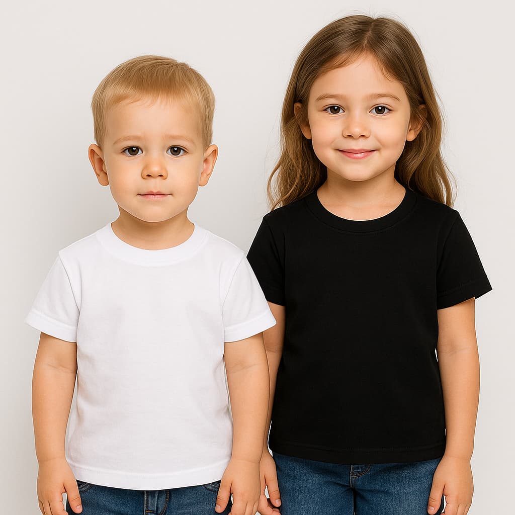 Kit 3 Camisetas Malha de Super Qualidade 100% Algodão Camiseta Escolar Básica Lisa Infantil com Costura Reforçada