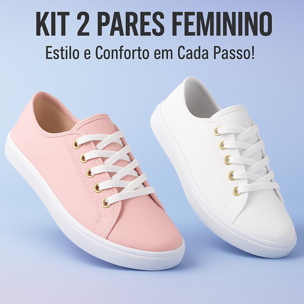 Tênis Casual Feminino – Leve, Estiloso e Confortável para Todos os Dias