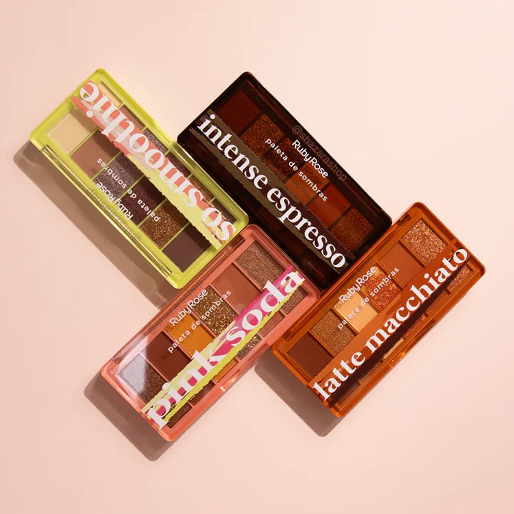 Paleta de Sombras So Smoothie/Pink Soda/Latte Macchiato/Intense Espresso by Ruby Rose