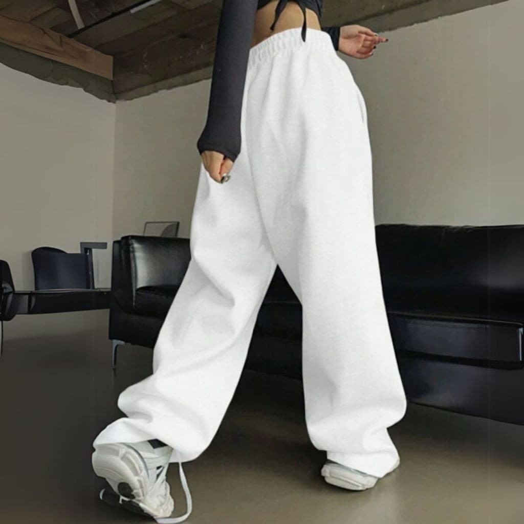 Calça Feminina Premium HipHop De Moletom casual Estilosa Moderna Básica Exclusiva Lisa minimalista 100% Algodão Baggy