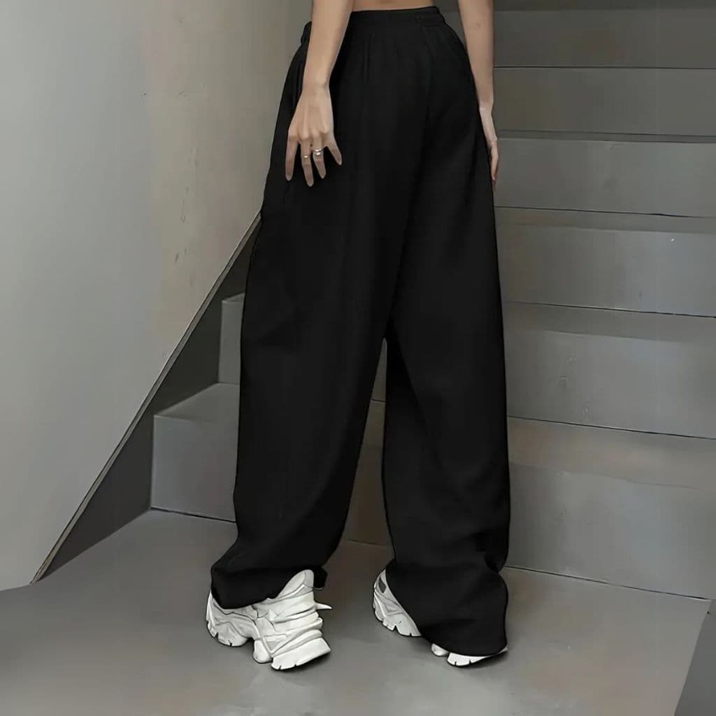 Calça Feminina Baggy de Moletom Cargo Streetwear Exclusiva clean HipHop premium Wide Leg Confortável Básica Lisa neutra
