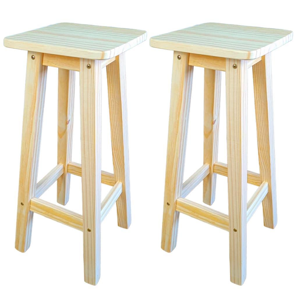 Banqueta Alta Madeira Pinus 70cm Assento Reforçado Bar Cozinha Área Lazer Decoração