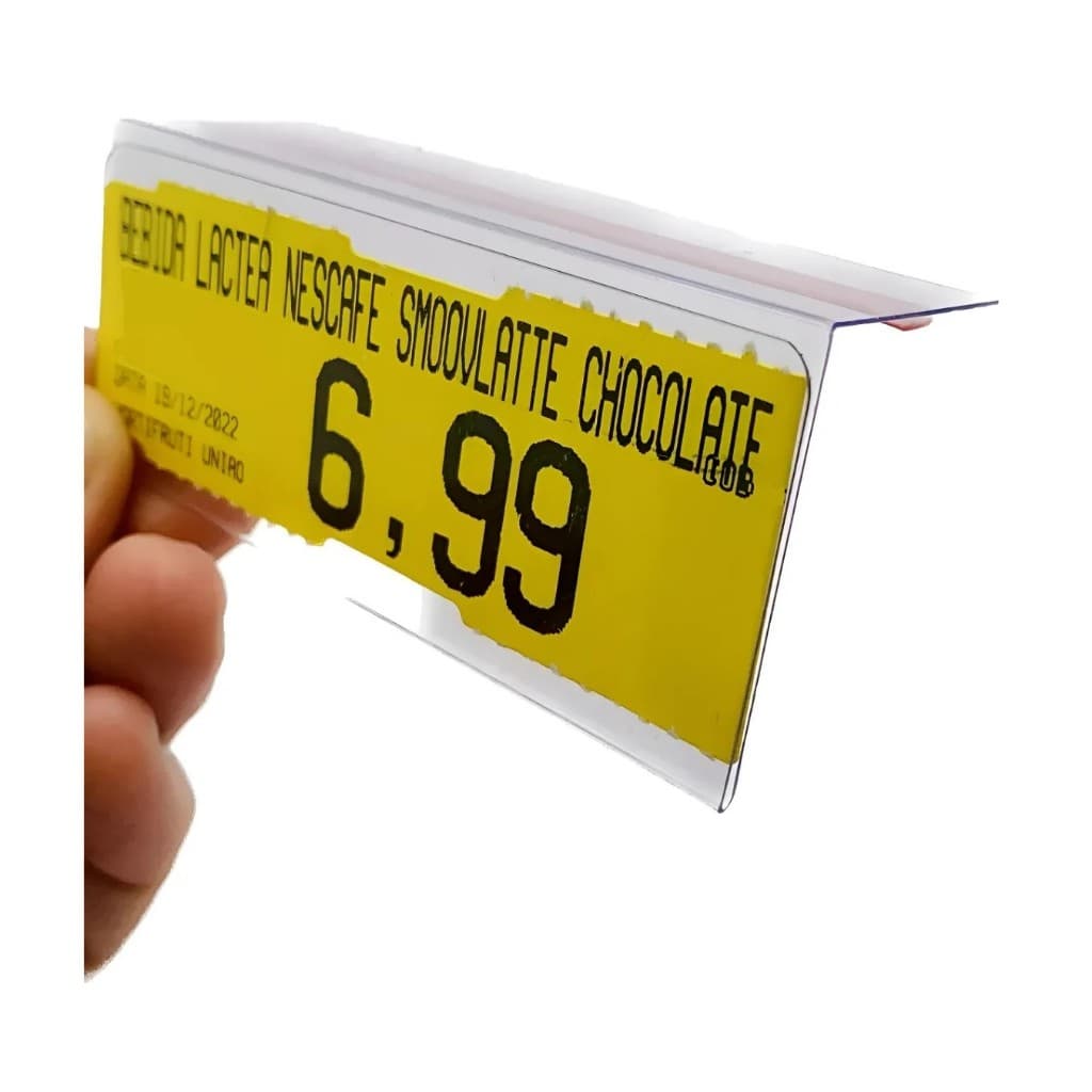 Porta Etiqueta 50 X 30mm. Modelo L - Kit Com 100 Peças