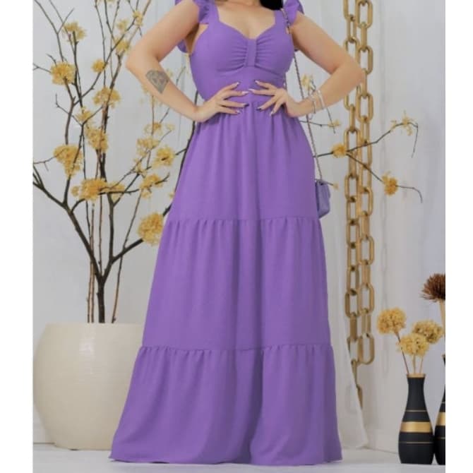 Vestido Longo 3 Marias Alcinha Princesa  Tecido Duna com bojo V098