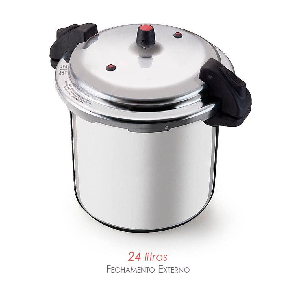 🍲 Panela de Pressão 24 L Profissional | Fechamento Externo em Alumínio - Alta Segurança