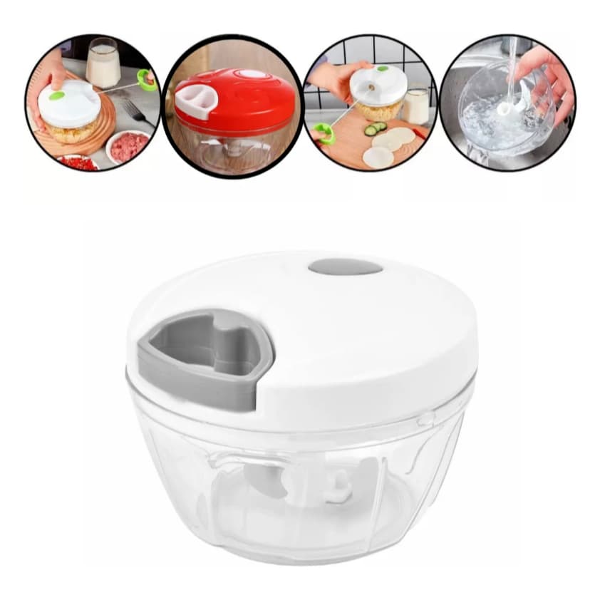 Processador/Triturador Processadores 3 Laminas De Alimentos 500ml Manual Multiuso Universal