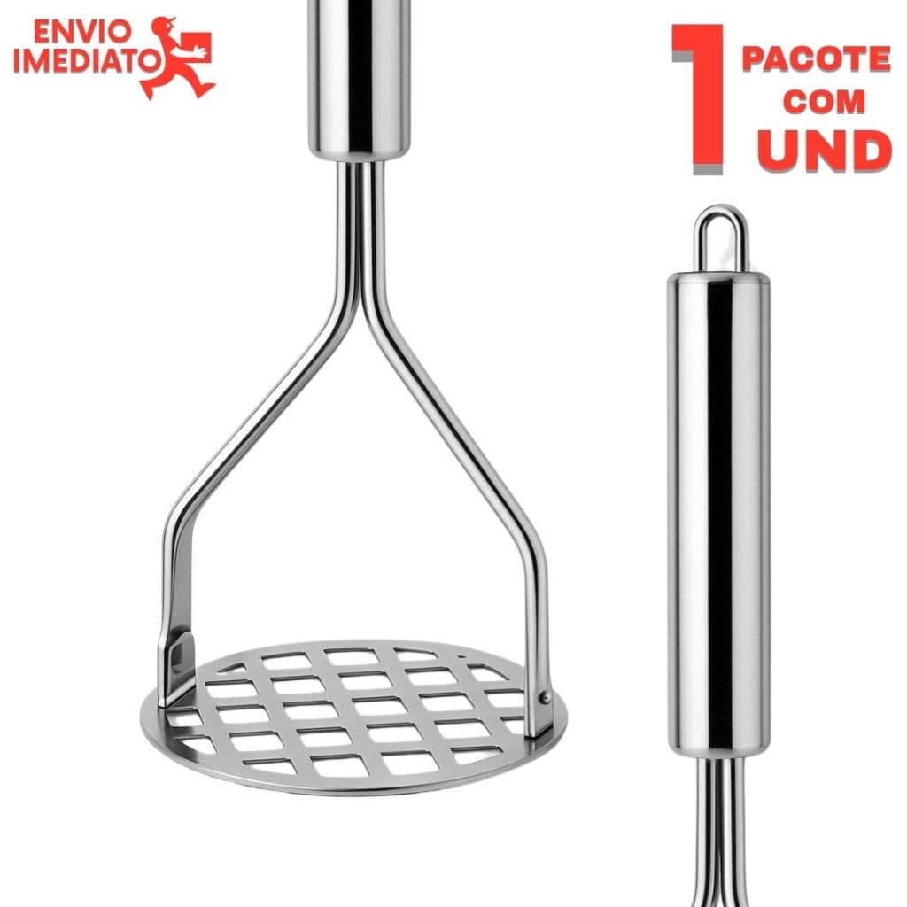 Amassador E Espremedor de Batatas e Legumes em Aço Inox - Purê com Qualidade Superior
