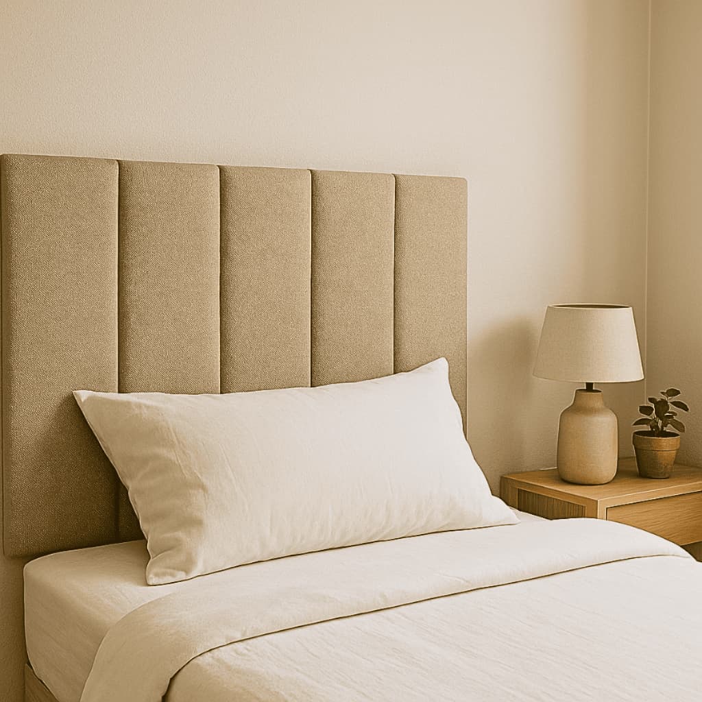 Cabeceira Modular Fácil Instalação Linho Premium Bege Para Cama Box - Solteiro, Casal, Queen e King