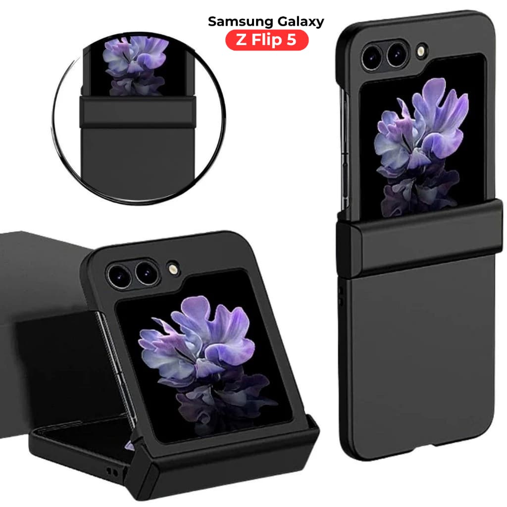 Capinha Para Z Flip 5 Silicone Proteção Meio Preto Premiun