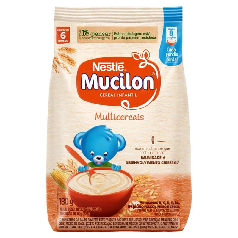 Cereal Infantil Nestlé Mucilon Multicereais 180g |Mucilon | Nutrição para o Bebê