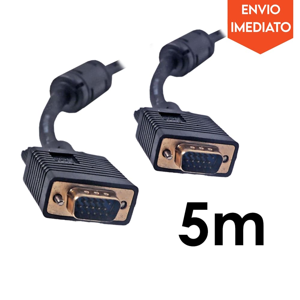 Cabo VGA x VGA Macho Conector Gold 5m - PlusCable PC-MON5002