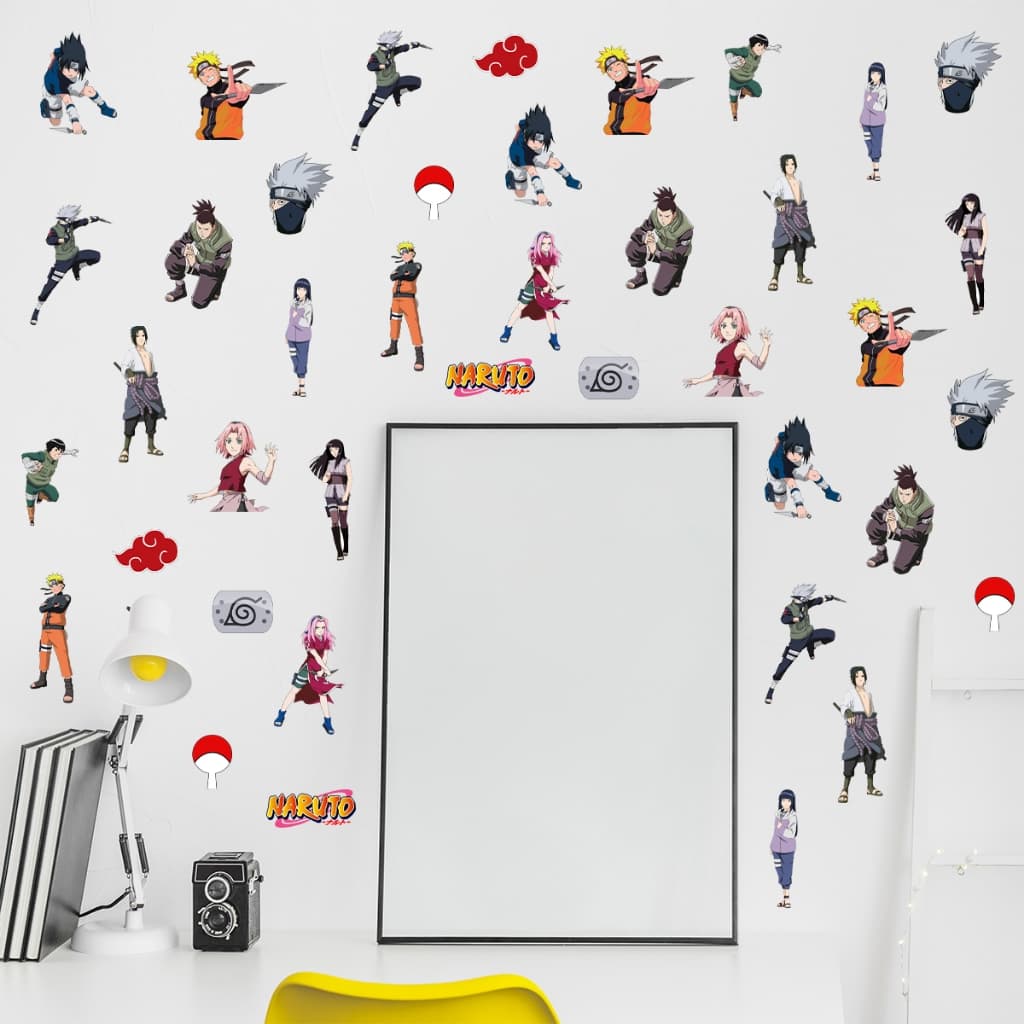 Naruto Sakura Sasuke Kakashi Adesivos Kit 96 Decoração