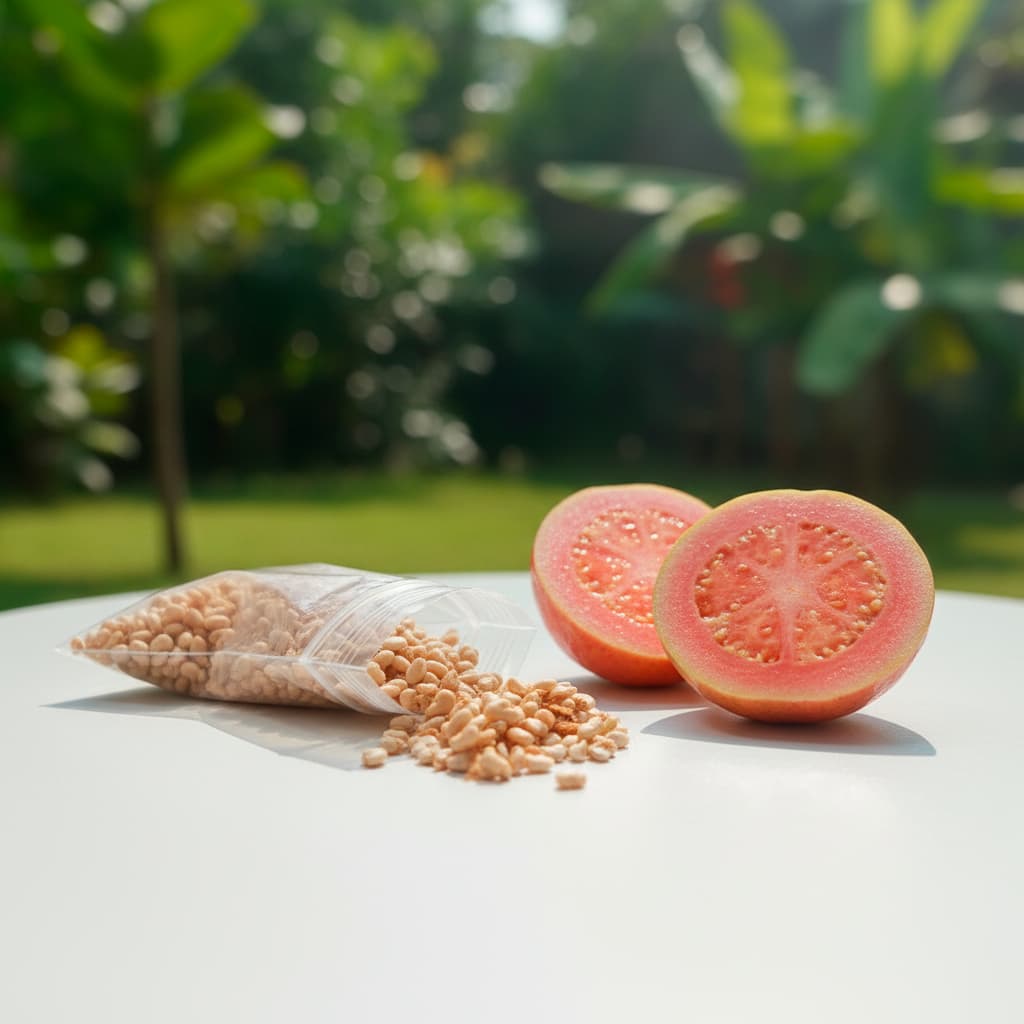 Sementes Goiaba Vermelha Doce ( 45 Sementes) P/ Horta Pomar