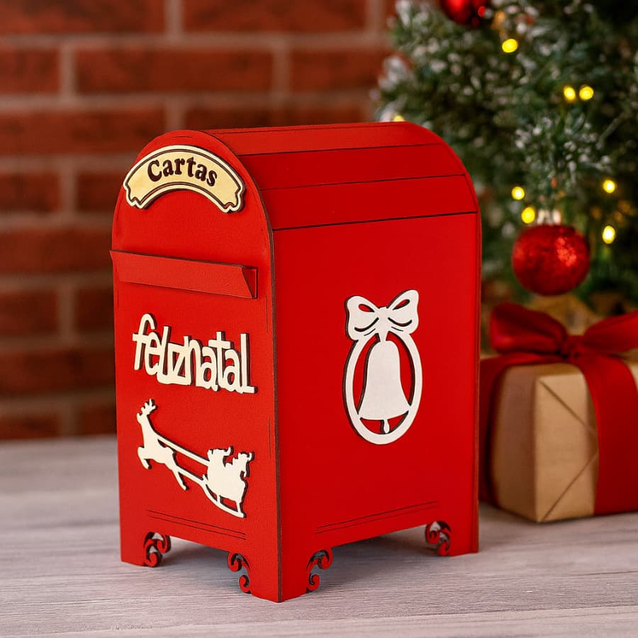 Caixa Mdf Porta Cartas Natal Cartinhas Papai Noel Decoração Natalina