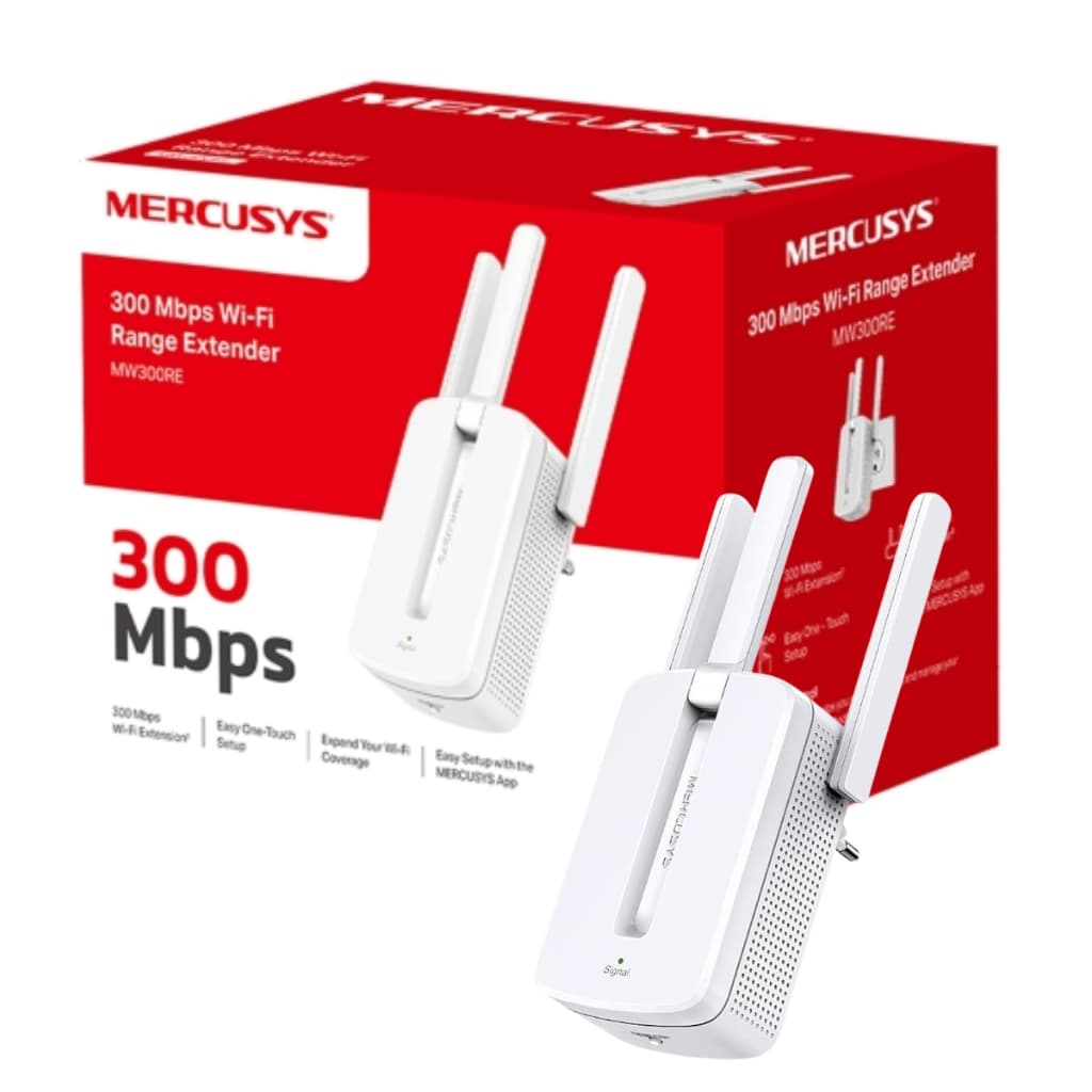 Repetidor de sinal MW300RE Mercusys 2,4GHz 300Mbps Wi-fi