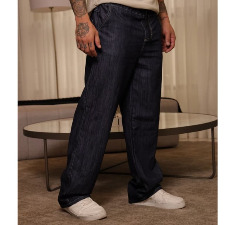 Calça Denim Baggy Masculina Balão Larga Carpenter Tecido Premium Dazzling