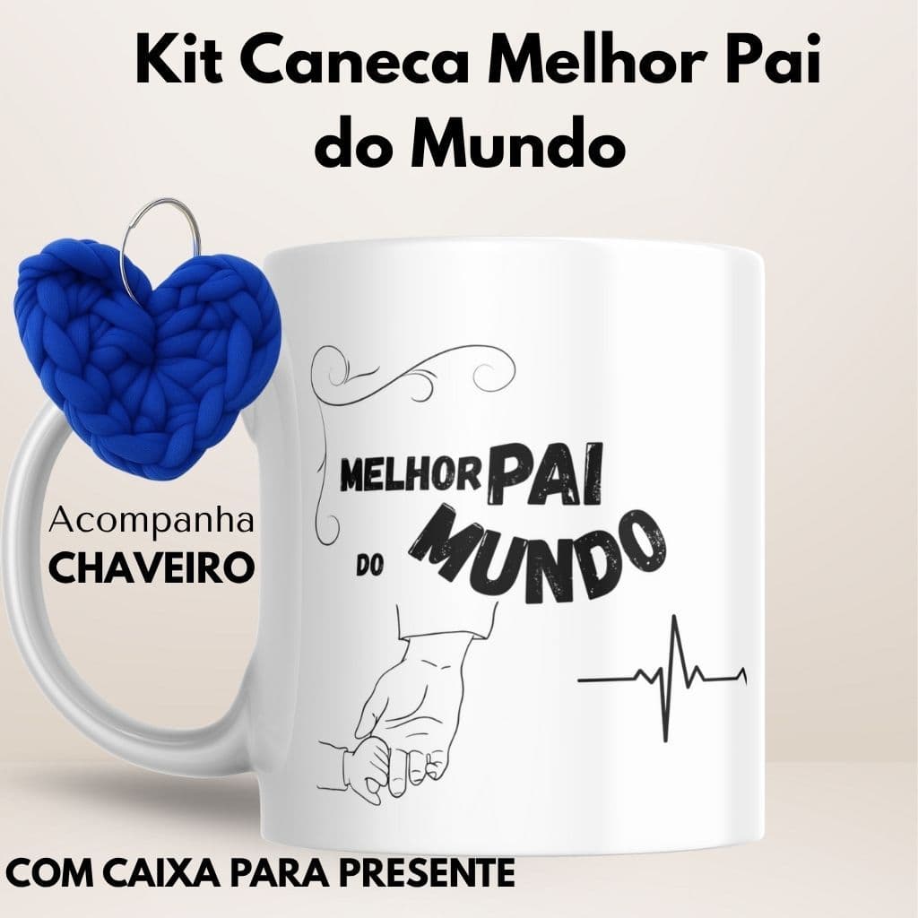 Kit Caneca personalizada Foto-  + caixa presente +Chaveiro coração - presente pai -vô-amigo