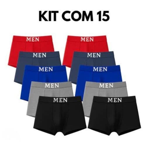 Kit Cuecas Boxer 10 ou 5 Cuecas Boxer Adulto Box Microfibra Premium - Cores Aleatórias