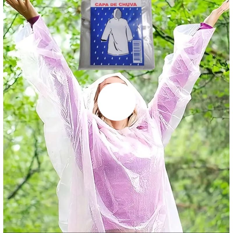 Kit Capa de chuva transparente descartável