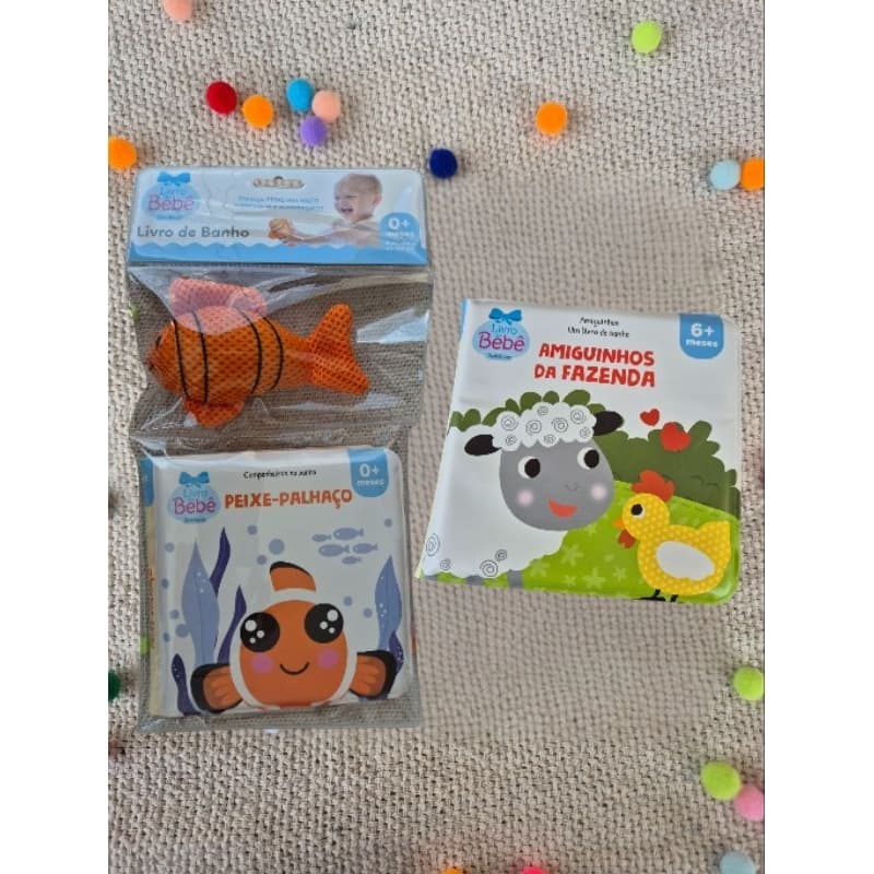 Livros de Banho | Peixe para banho | Com brinquedo | Amiguinhos da Fazenda | 6m+