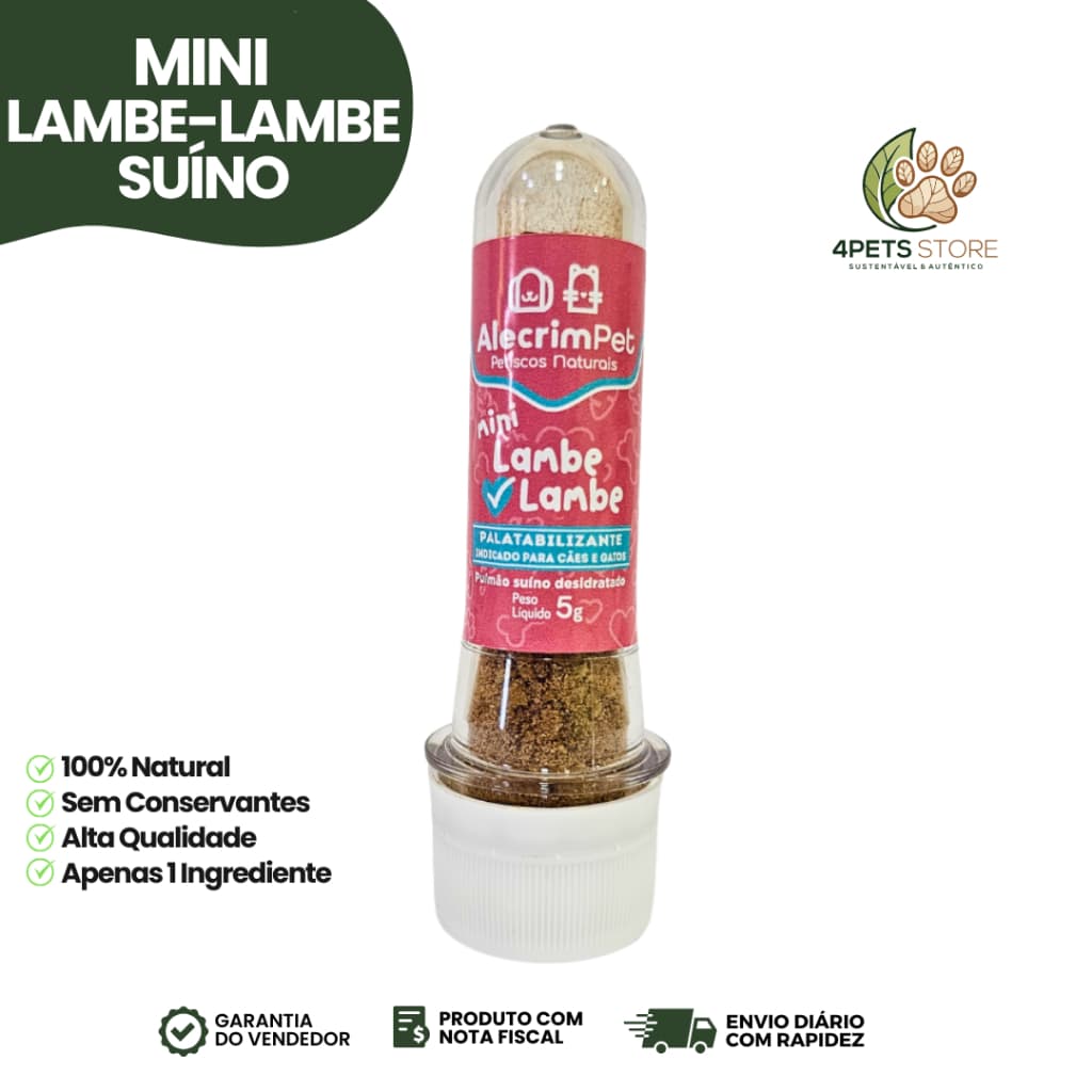 Palatabilizante Natural para Cachorro Mini Lambe Lambe Sabores Petisco para Lamber e Enriquecimento Ambiental