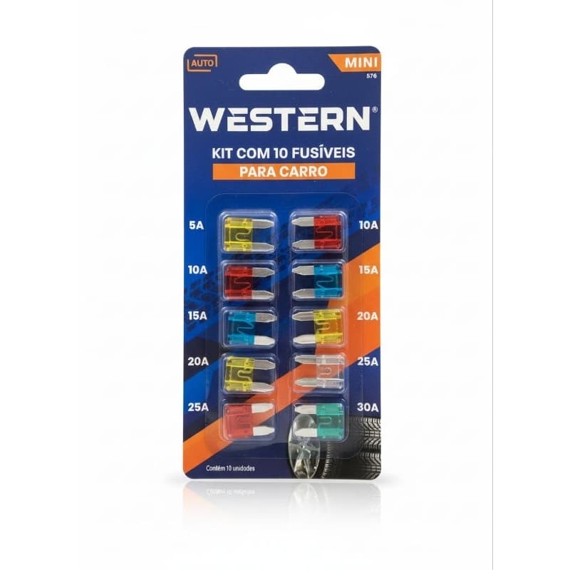 Kit 10 mini Fusível Lamina Automotivo 10 a 30 Amperes