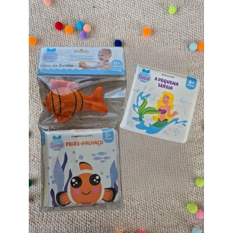 Livros de Banho | Peixe para banho | Com brinquedo | A Pequena Sereia | 6m+
