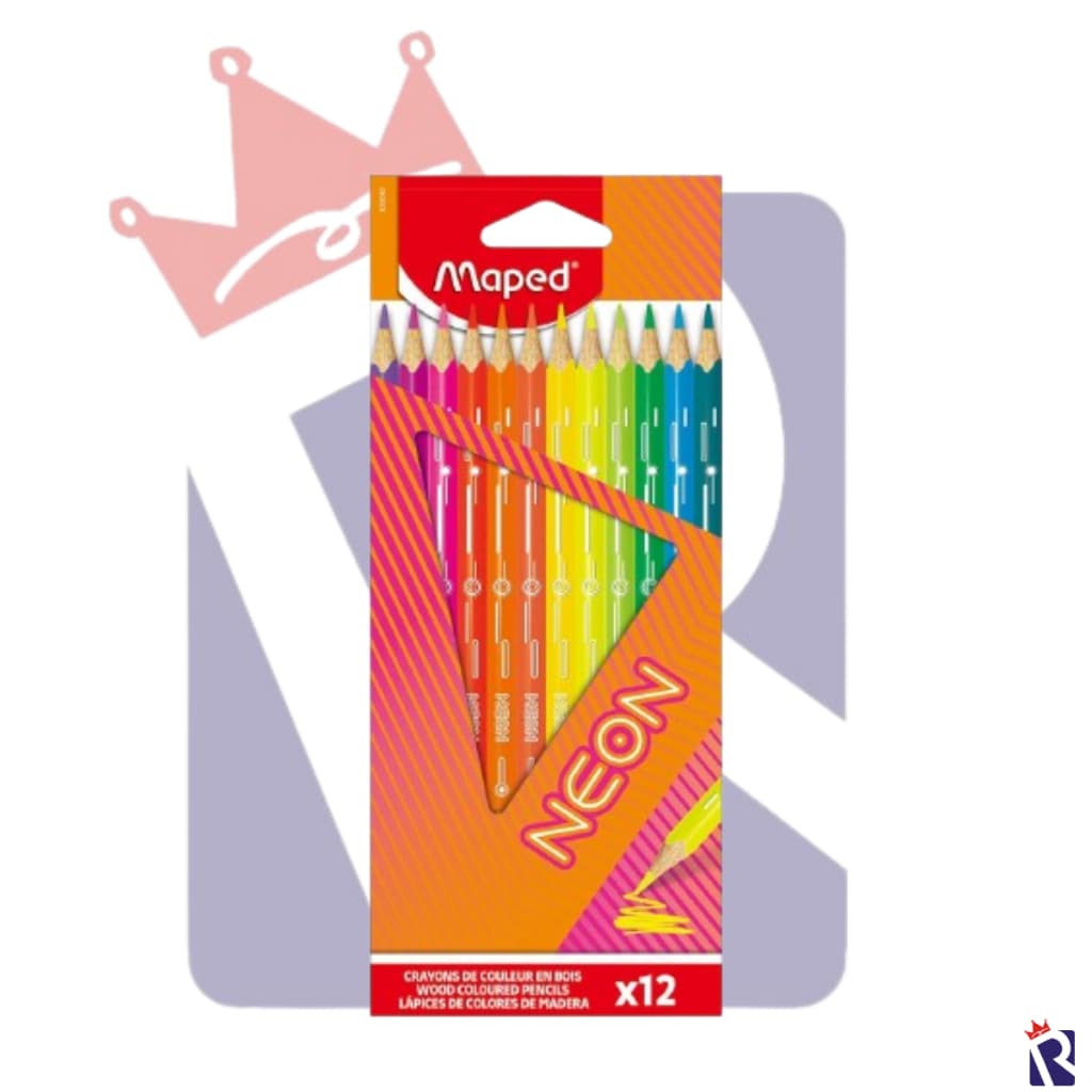 LÁPIS DE COR 12 CORES NEON MAPED