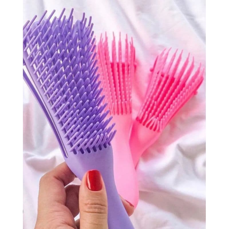 ESCOVA POLVO Cachos Crespos Desembaraçadora - Define Desembaraça Desfaz Nós Sem Quebrar e Sem Dor - Cores Variadas
