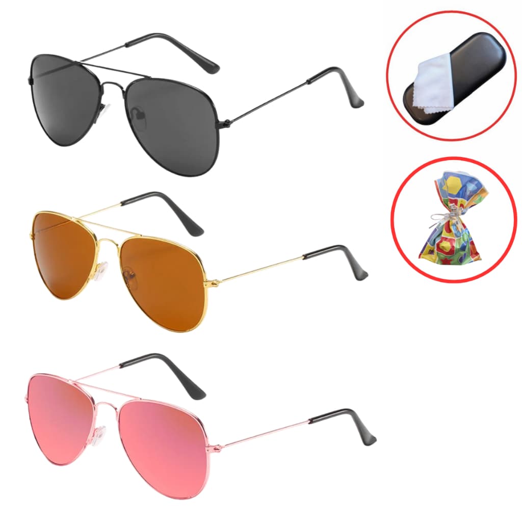 Óculos de sol Infantil Estilo Aviador Colorido Unissex | Proteção Solar UV400 | Espelhado Tendência + Case