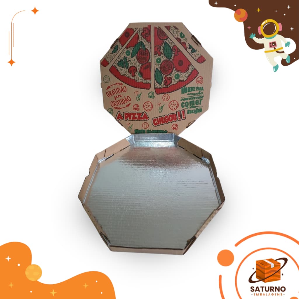 Caixa Laminada Para Pizza 10 15 ou 25 Unidades Resistente Térmica Embalagem Delivery Pizzaria