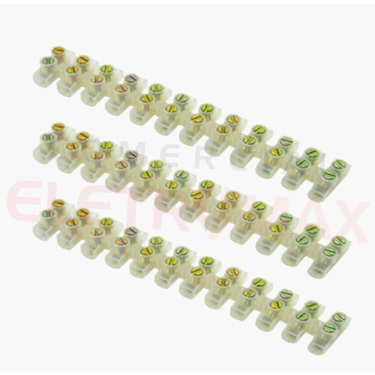 Bloco Terminal Conector Em Barra Tipo Sindal 10mm 12 polos