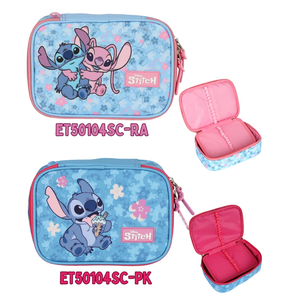 Estojo Escolar Stitch Angel 100 Pens Box Infantil Porta Treco