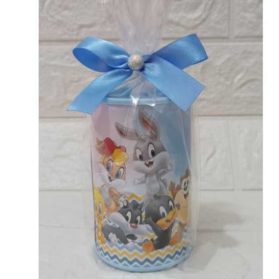 Cofrinho personalizado baby looney tunes, lembrancinha para festa infantil
