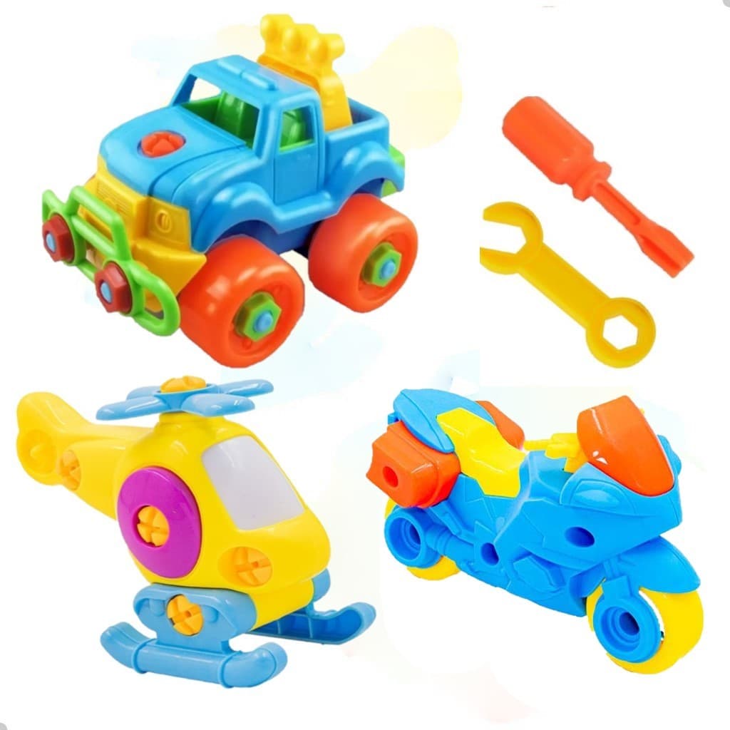 Brinquedo Montessori Monta Desmonta Educativo Carro Helicóptero Moto COR SORTIDA