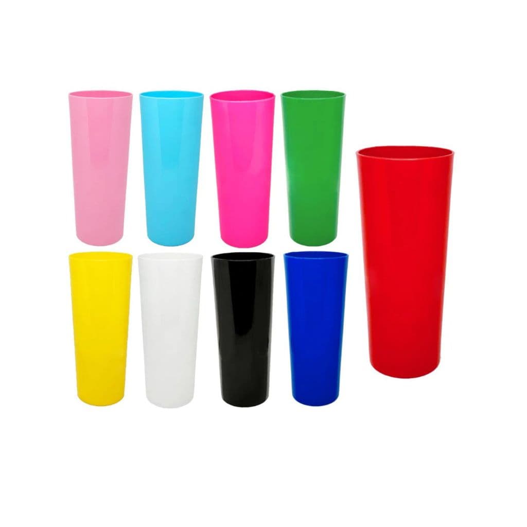 kit 10 copos longdrink-sortidos-coloridos-resistentes-bebidas-vermelho-long drink-copo acrílico-festa-lembrançinhas-copo