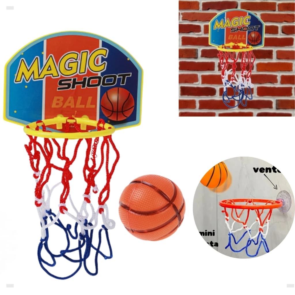 Jogo Mini Basquete Infantil 18 Cm Tabela Cesta Bola Ventosa
