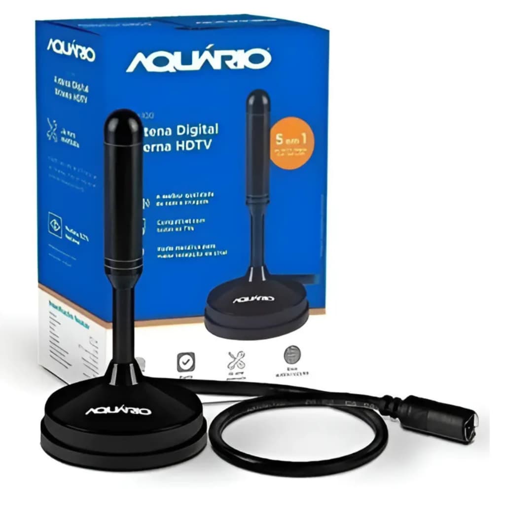 Antena Digital Interna Externa Full HD Sinal Forte Smart tv 4K UHF VHF Com Cabo
