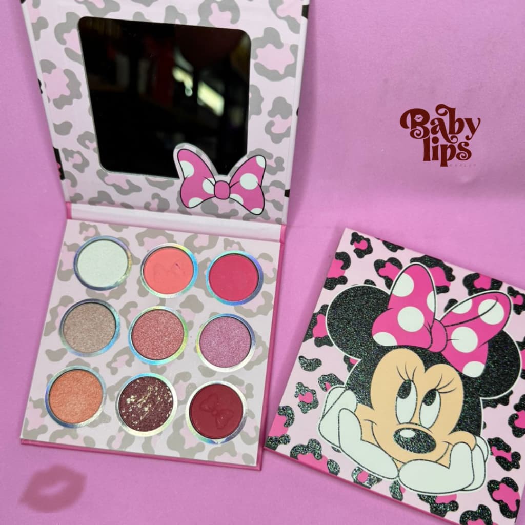 Kit Maquiagem Infantil Minnie Paleta de Sombras Divertido Minnie Mickey Unicornio
