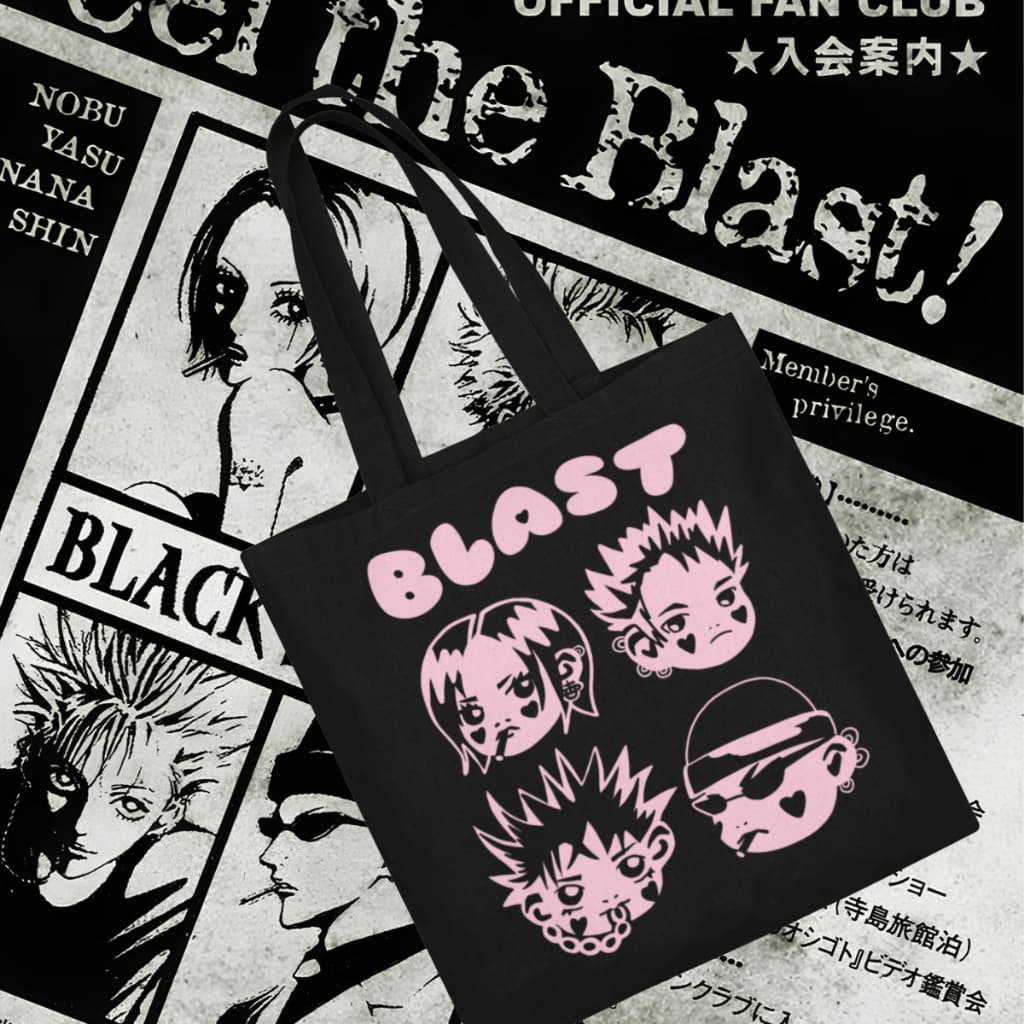 Bolsa Ecobag Preta Anime Nana Banda Black Stones Blast Alternativa Sacola Ecológica Gótica Em Algodão Cru