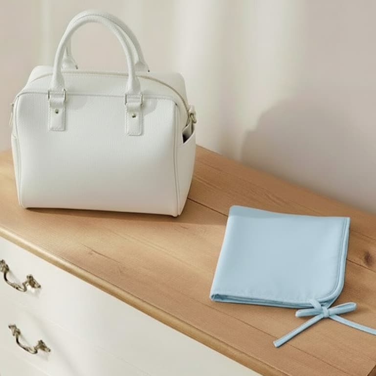 Trocador Impermeável Portátil de Bebê para Bolsa e Viagens - 65X50cm Percal 400 Fios