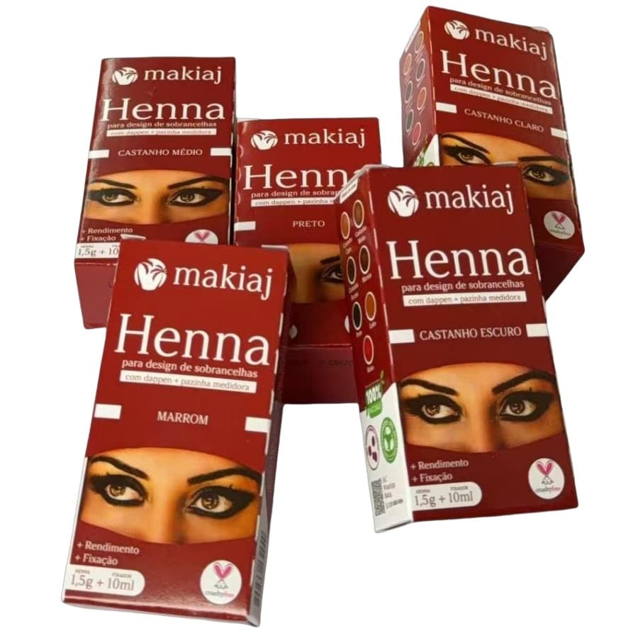 Henna De Sombrancelha 1,5g Henna + 10ml Fixador Makiaj