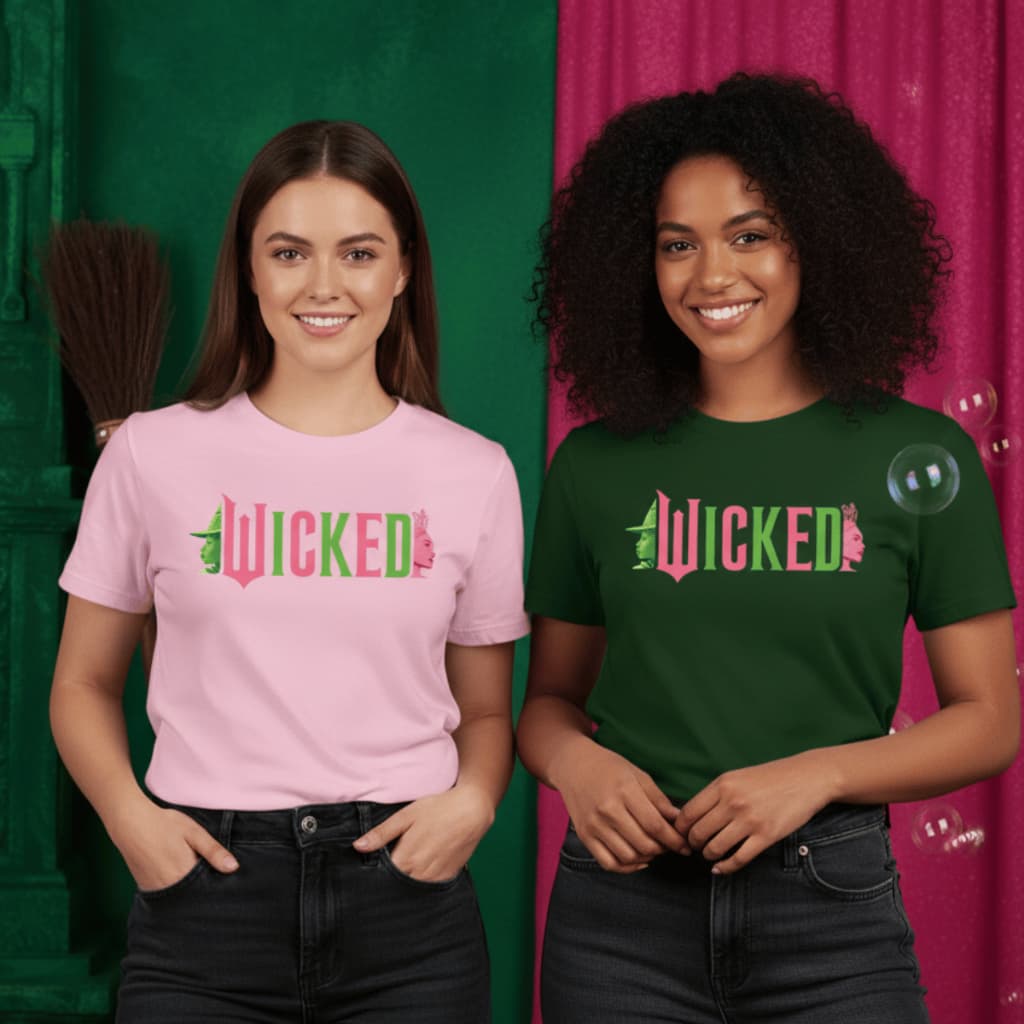 Camiseta Feminina Wicked The Musical Elphaba E Glinda Camisa Aesthetic 100% Algodão