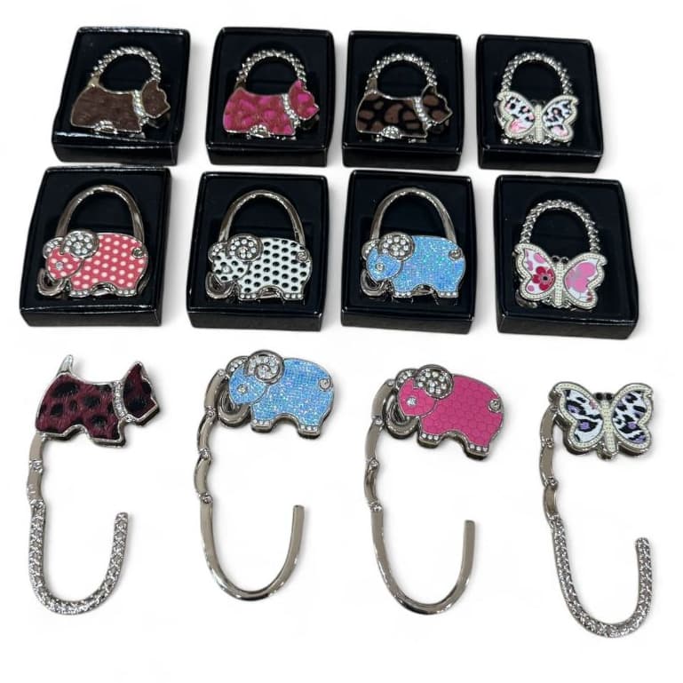 Porta Bolsa Em Metal Gancho Dobrável Portátil Organizador