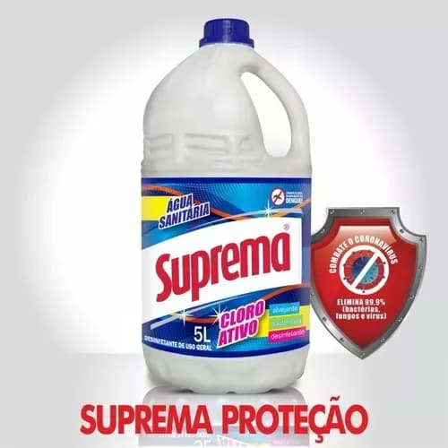 Combo Água Sanitária Suprema 15L - 10L -5L Limpeza Pesada Atacado e Revenda