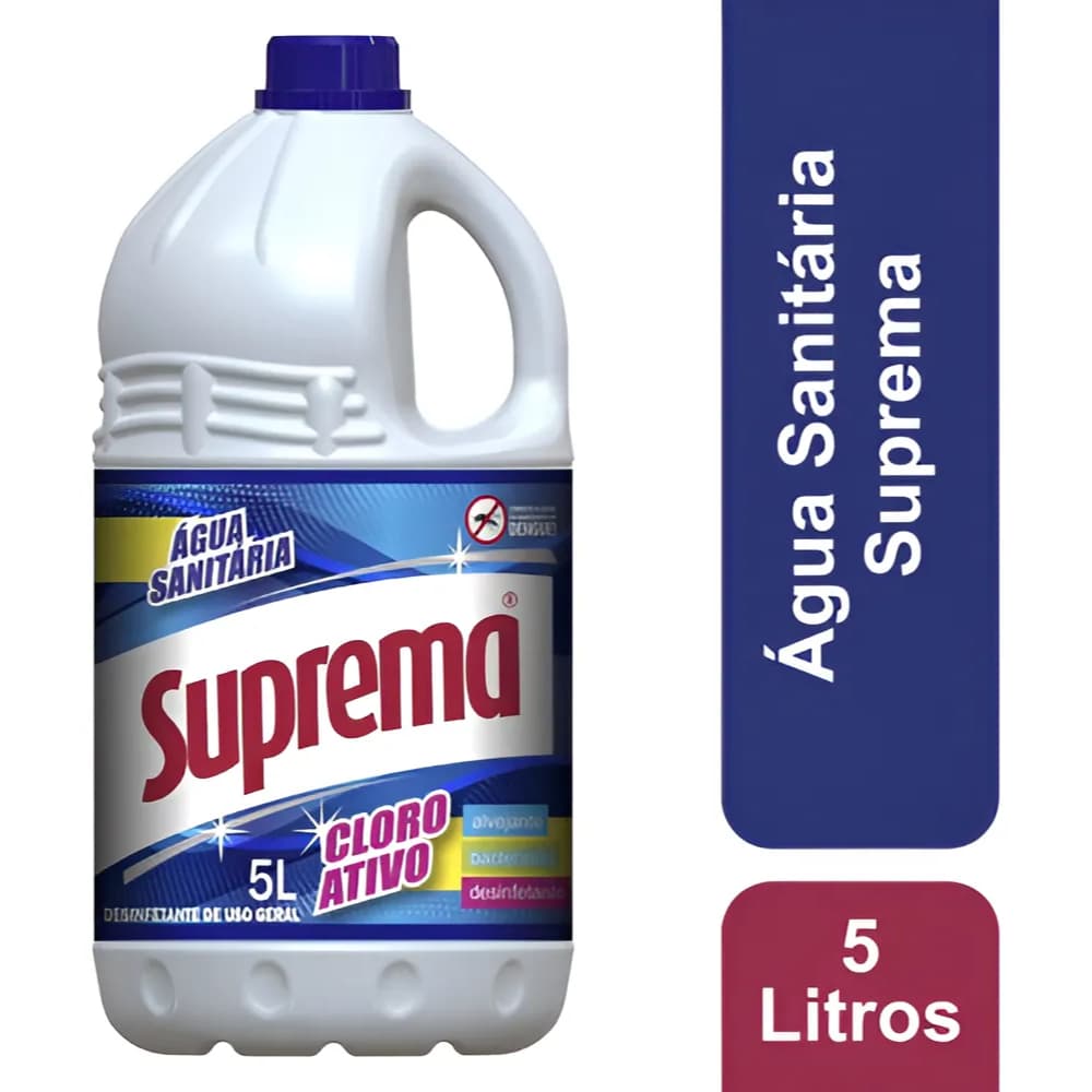Kit Água Sanitária Suprema 15L - 10L -5L Limpeza Pesada Atacado e Revenda