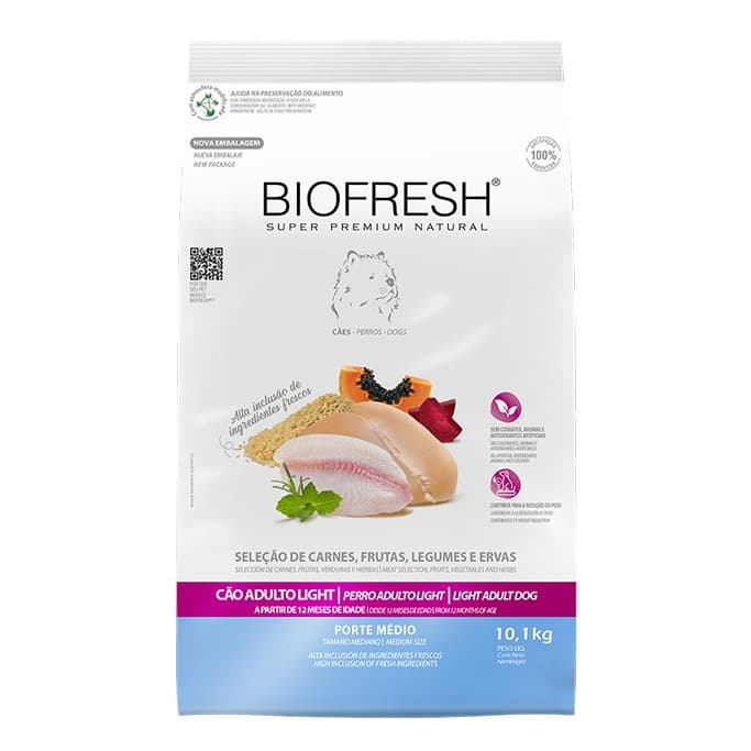 Ração Biofresh Light Cães Adultos Raças Médias - 10,1kg