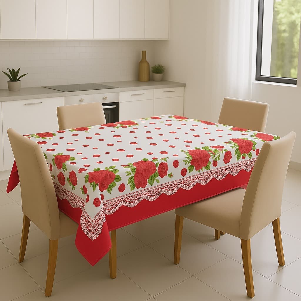 Toalha De Mesa Tecido Oxford 100% Poliéster Cozinha Mesa De 4 e 6 Lugares Estampado Decoração