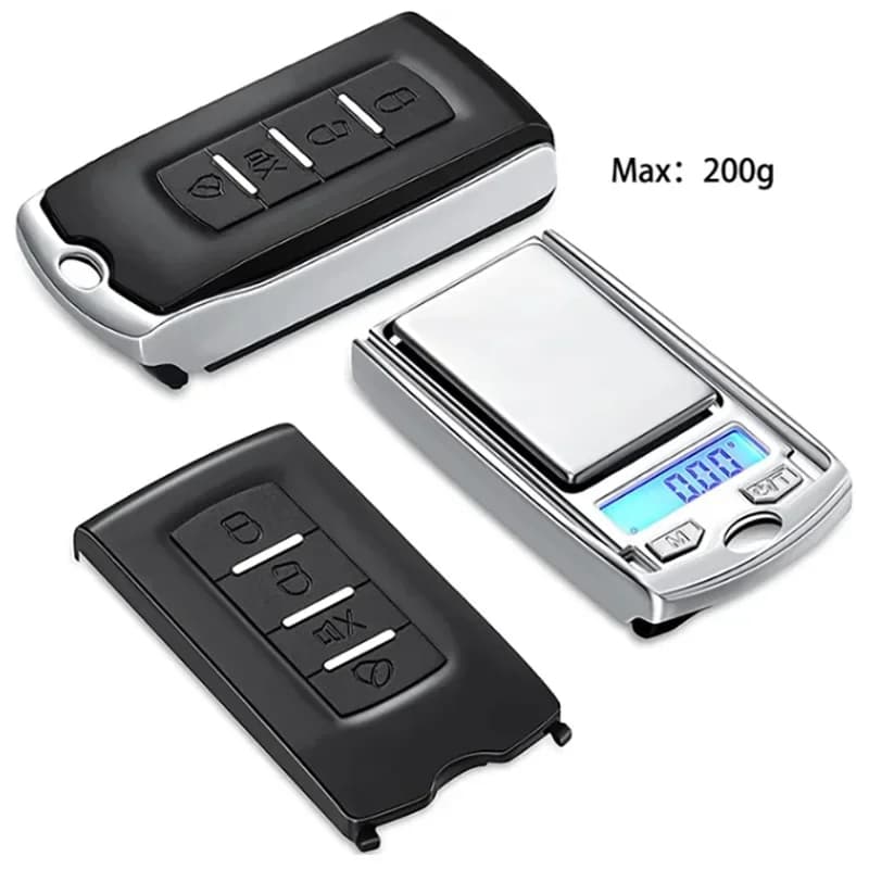 Mini Balança Digital Eletronica Camuflada - Aparencia Controle Remoto Chaveiro Alarme de Carro 0.01/200g Joias