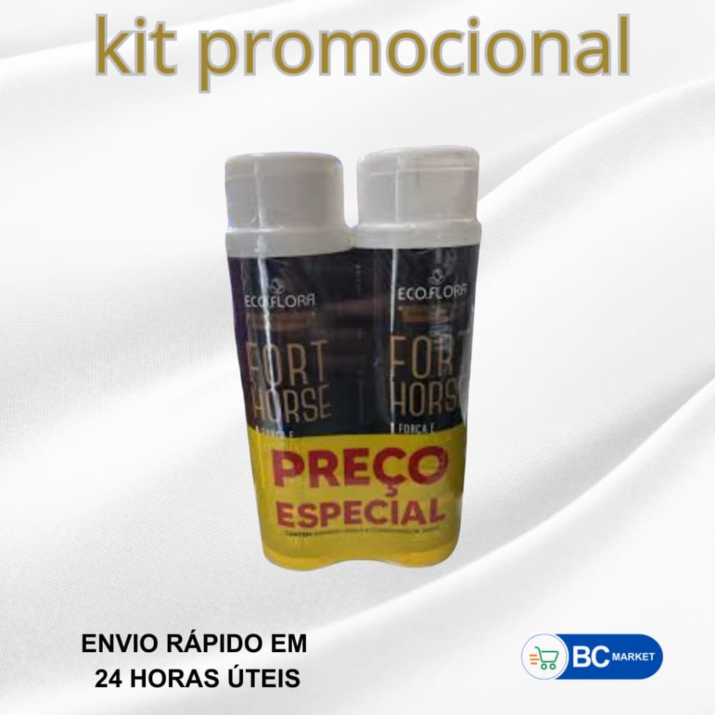 kit eco flora FORT HORSE shampoo e condicionador 300ml cada